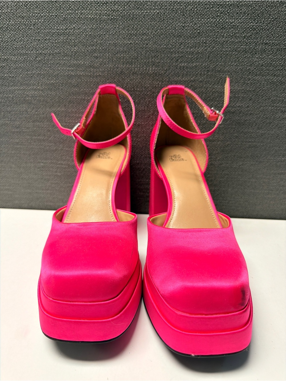 wild fable Hot Pink Platform Ankle-Strap Heels
